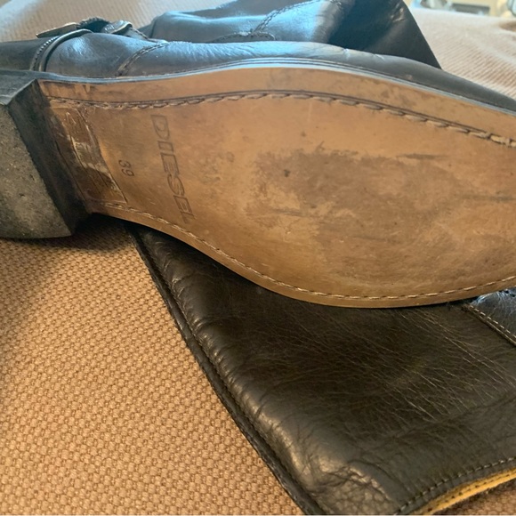 Very gentle used Diesel tall black boots looking for a new home. - Picture 5 of 6